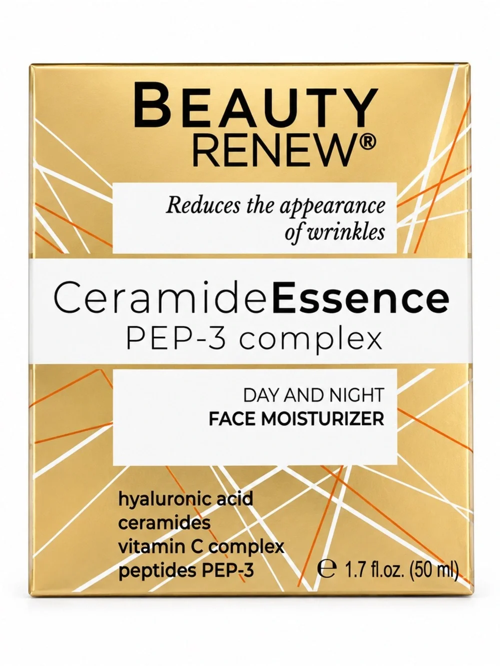 Beauty Renew Ceramide Essence PEP-3 Face Moisturizer 1.7 oz New in Box